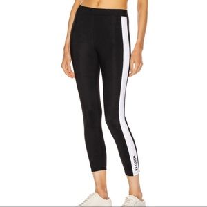 Moncler logo black leggings with white stripe
